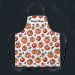 Garden Fresh Tomato Patroon met naam Schort<br><div class="desc">Voeg een vleugje kleur toe aan je kookroutine met ons levendige tomatenpatroon-schort! Gemaakt voor volwassenen die graag koken, tuinieren of grillen, dit schort is zowel praktisch als stijlvol. Of je nu een culinaire liefhebber bent of een weekend BBQ-meester, dit unisex keuken schort is een geweldig cadeau voor de chef-kok in...</div>