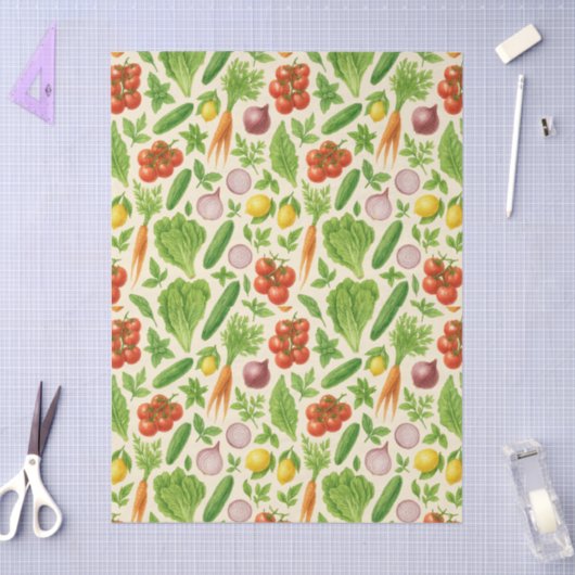 Garden-Fresh Veggies Tissue — Medium | Cream Tissuepapier (Craft)