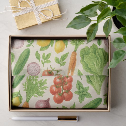 Garden-Fresh Veggies Tissue — Medium | Cream Tissuepapier (Geschenk)
