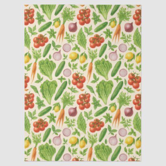 Garden-Fresh Veggies Tissue — Medium | Cream  Tissuepapier (Voorkant)