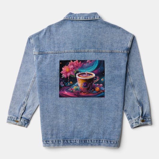 Garden Galaxy Koffie Denim Jacket (Achterkant)