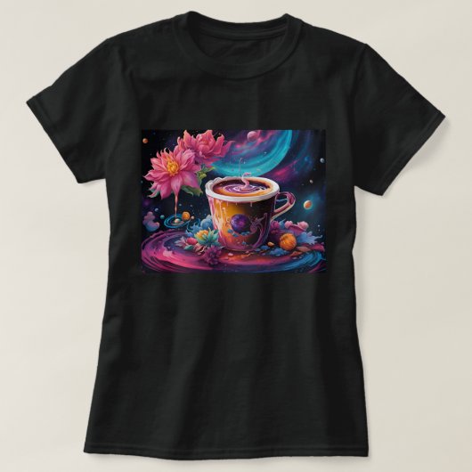 Garden Galaxy Koffie T-shirt (Design voorkant)