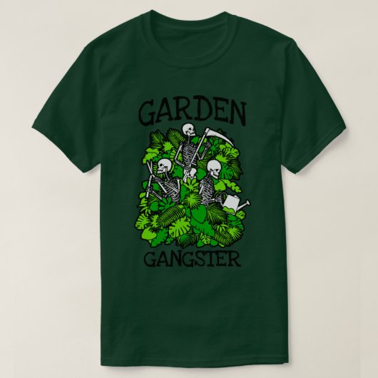 Garden Gangster Funny Gardening Skeleton Gothic Ga T-shirt (Design voorkant)