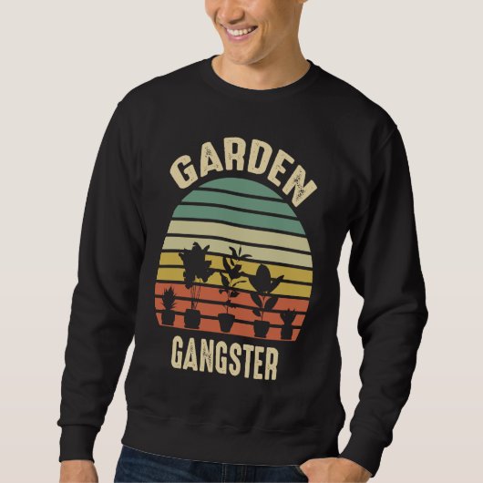 Garden Gangster Retro Vintage Gardening Trui (Voorkant)