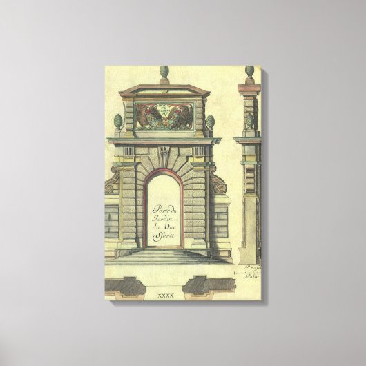Garden Gate Arch, renaissance Architecture Canvas Afdruk (Voorkant)