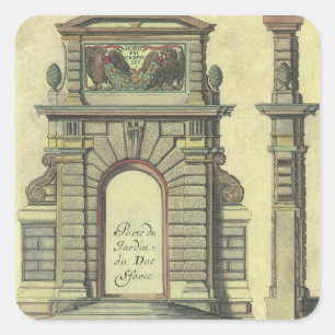  Garden Gate Arch, renaissance Architecture Vierkante Sticker