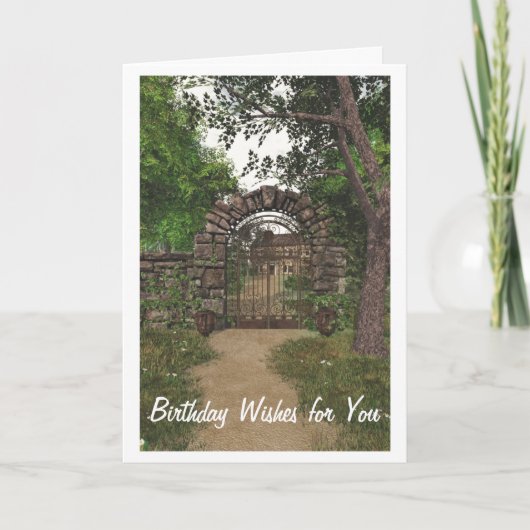 Garden Gate Birthday Card Kaart (Voorkant)