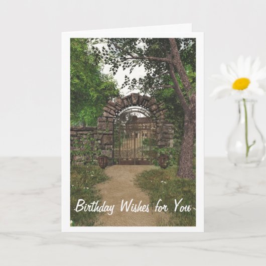 Garden Gate Birthday Card Kaart (Kleine Plant)
