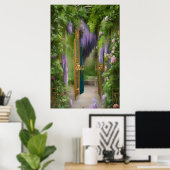 Garden Gate en Wisteria Poster (Thuiskantoor)