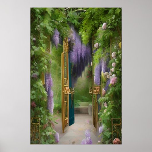 Garden Gate en Wisteria Poster (Voorkant)