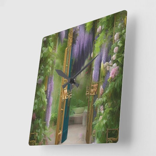 Garden Gate en Wisteria Vierkante Klok (Hoek)