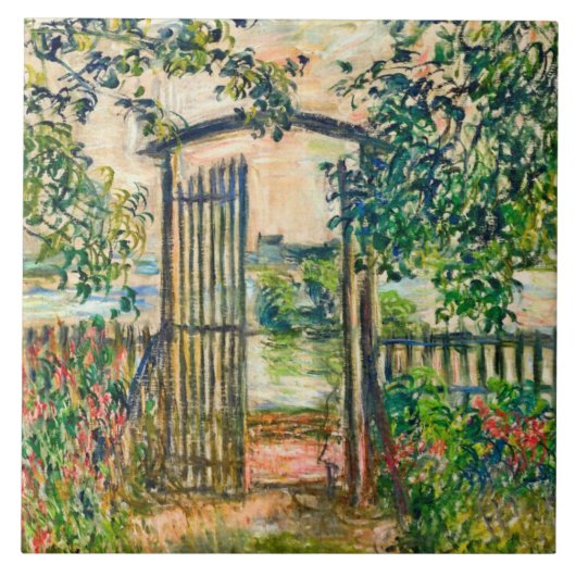 Garden Gate in Vetheuil Claude Monet Art Tegeltje (Voorkant)
