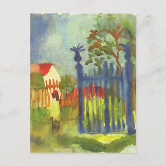 Garden gate van August Macke Briefkaart (Voorkant)