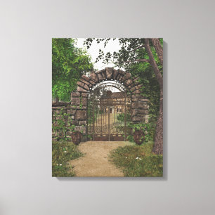 Garden Gate Wrapped Canvas Afdruk