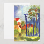 Garden Gates, beroemd schilderij van August Macke Feestdagenkaart (Voorkant / Achterkant)