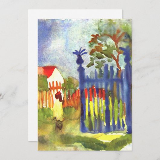 Garden Gates, beroemd schilderij van August Macke Feestdagenkaart (Voorkant / Achterkant)
