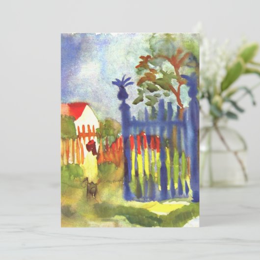 Garden Gates, beroemd schilderij van August Macke Feestdagenkaart (Staand voorkant)