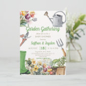 Garden Gathering Party Spring Baby shower Kaart (Staand voorkant)