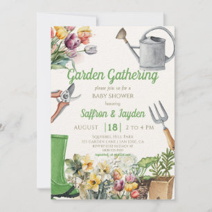 Garden Gathering Party Spring Baby shower Kaart
