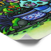 Garden Girl Bumblebee Tulip Art van Hannah Lynn Poster (Hoek)