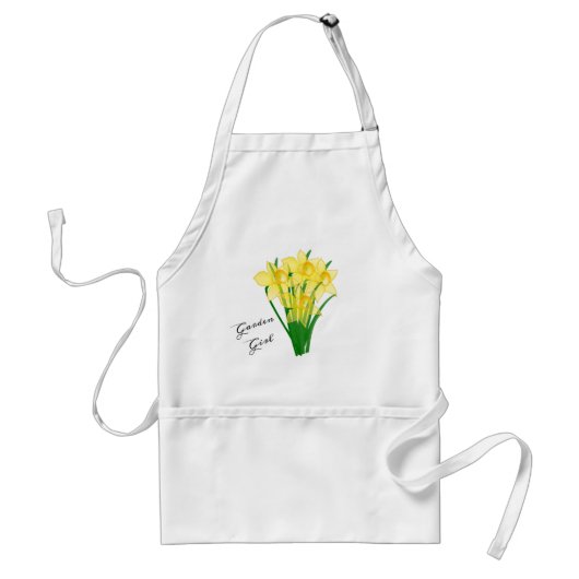 Garden Girl Yellow Daffodil Flower Standaard Schort (Voorkant)