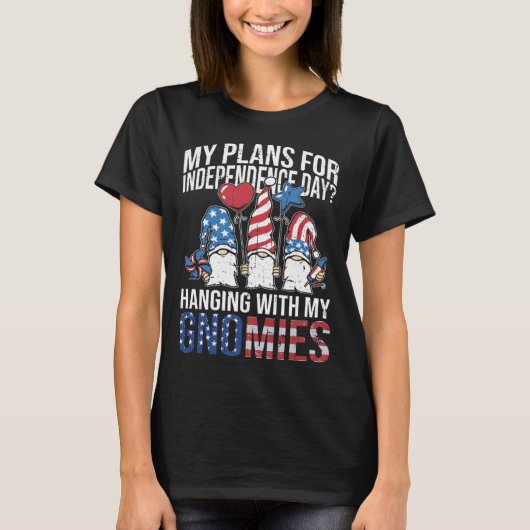Garden Gnome 4th Of July Indipendence Day Gnome Ga T-shirt (Voorkant)