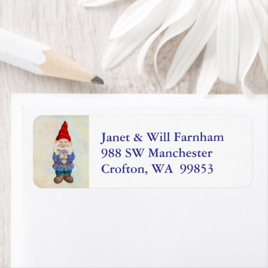 Garden Gnome adreslabel Etiket (Insitu)