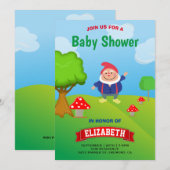 Garden Gnome Baby shower Kaart (Voorkant / Achterkant)