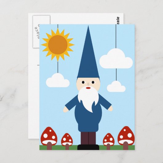 Garden Gnome Briefkaart (Voorkant / Achterkant)