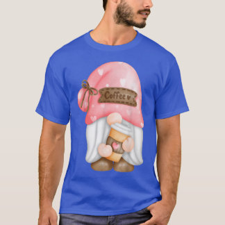 Garden Gnome Coffee Drinker Cute Fun Caffeine Love T-shirt