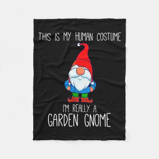 Garden Gnome Costume, Halloween, This Is My Human  Fleece Deken (Voorkant)
