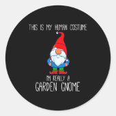 Garden Gnome Costume, Halloween, This Is My Human  Ronde Sticker (Voorkant)
