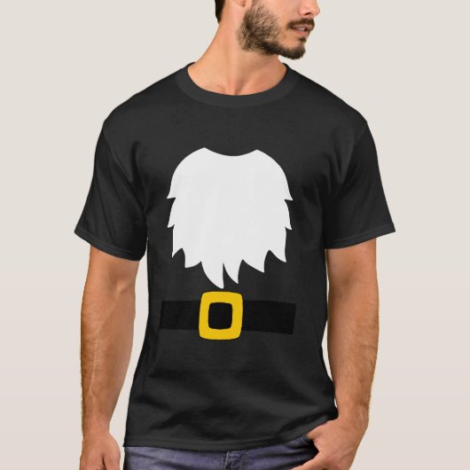 Garden Gnome Costume White Beard And Belt With Buc T-shirt (Voorkant)