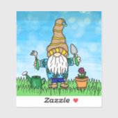 Garden Gnome Cute Hand getekend Sticker (Vel)
