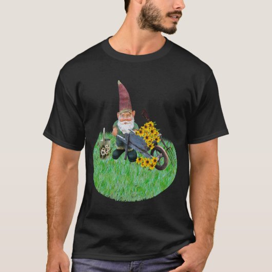 Garden Gnome die werkzaam is in de bloementuin Uni T-shirt (Voorkant)