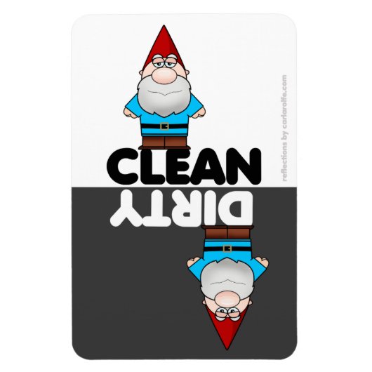 Garden Gnome Dishwasher Magnet Magneet (Verticaal)