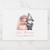 Garden Gnome is net getrouwd met een sprookjesacht Likeurfles Etiket (Enkel label)