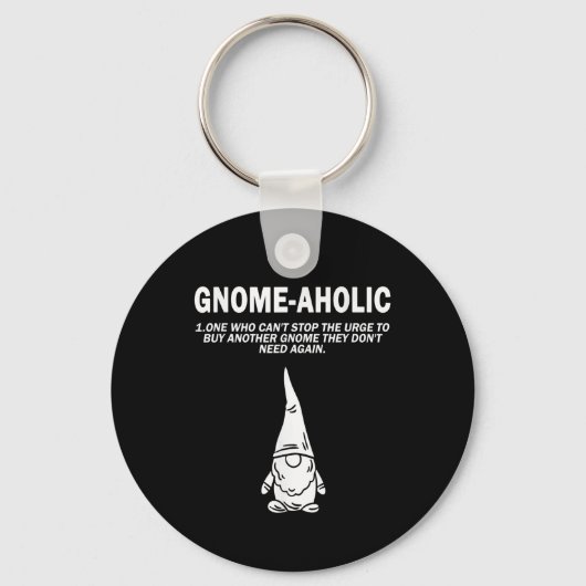 Garden Gnome Lover Gnome-Aholic Funny Definition G Sleutelhanger (Voorkant)