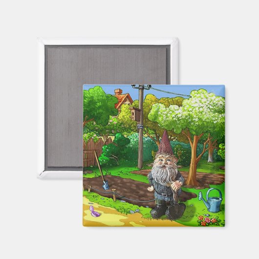 Garden Gnome Magneet (Voorkant / Achterkant)