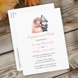 Garden Gnome Oranje Woodland Engagement Party Aankondigingskaart
