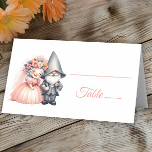 Garden Gnome Oranje zomer rustieke bruiloft escort Plaatskaartje