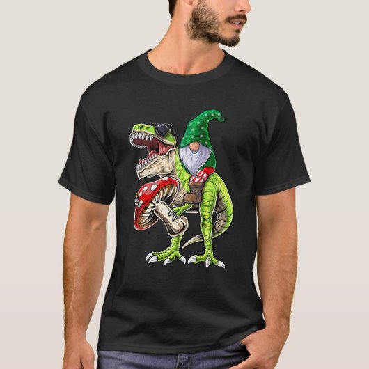 Garden Gnome Pet T Rex Dinosaur Funny Gardening Wo T-shirt (Voorkant)