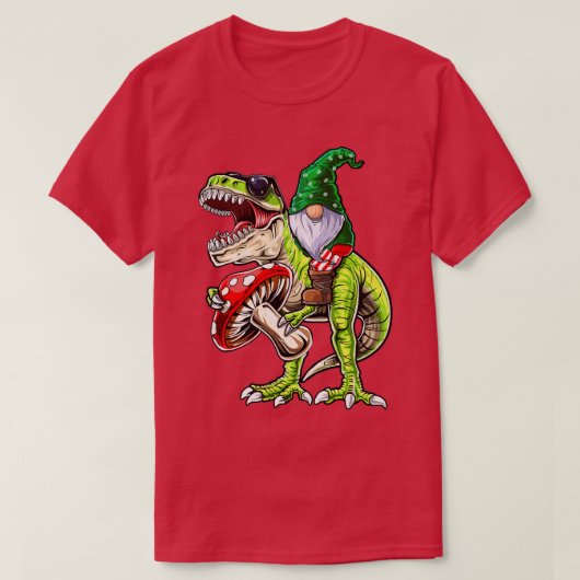 Garden Gnome Pet T Rex Dinosaur Funny Gardening Wo T-shirt (Design voorkant)