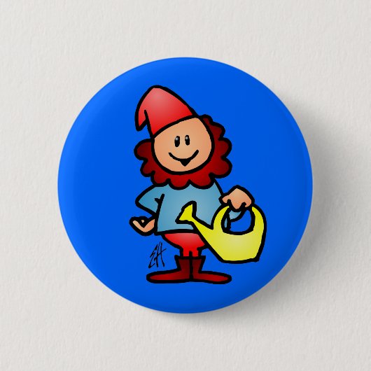 Garden gnome ronde button 5,7 cm (Voorkant)