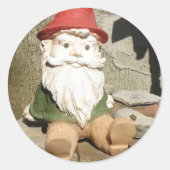 Garden Gnome Ronde Sticker (Voorkant)