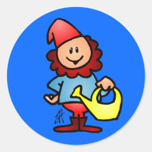 Garden gnome ronde sticker