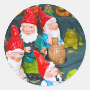 Garden gnome ronde sticker
