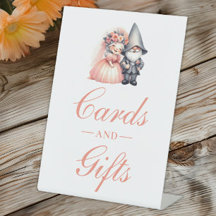 Garden Gnome Rustieke Trouwkaarten en Geschenken Reclamebord Met Voetstuk