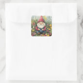 Garden Gnome Vierkante Sticker (Tas)