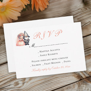Garden Gnome Wedding RSVP   Oranje Woodland Summer Kaartje
